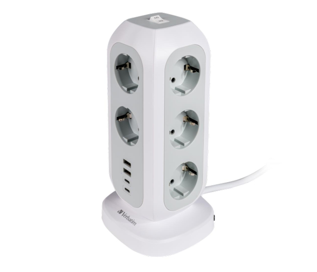 VERBATIM Wielowtykowa wieża zasilania UE EUPT-01 11xAC 2xUSB 2xUSB-C 49547 - 1192950 - zdjęcie